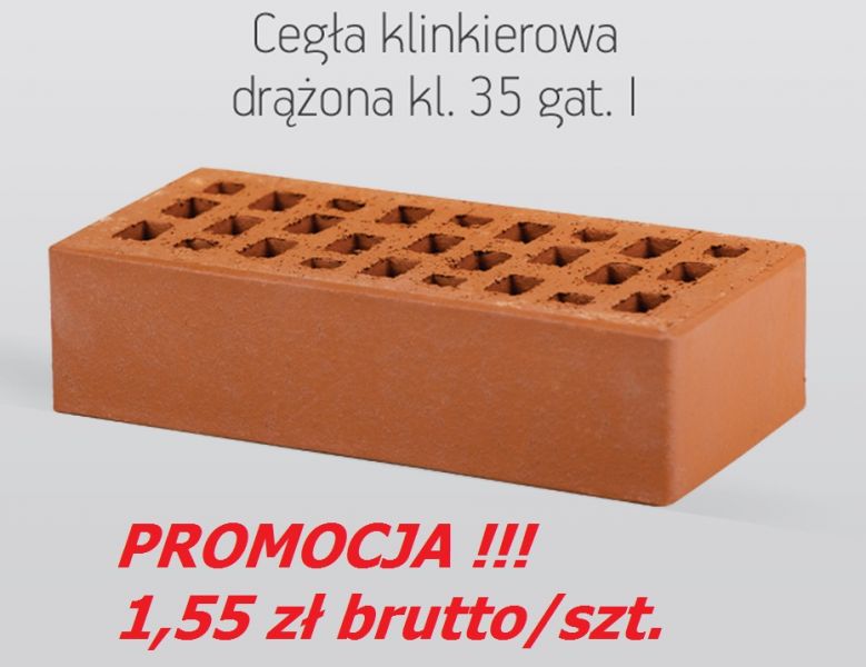 Cegła klinkierowa "dziurawka" Lode czerwona 250x120x65 mm