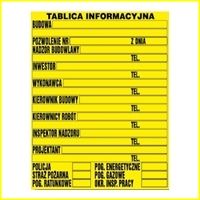 TABLICA INFORMACYJNA BUDOWLA 70X90