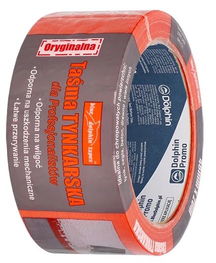 Taśma tynkarska Blue Dolphin Tapes pomarańczowa 48 mm x 50 m